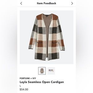 Fortune + Ivy Checkered Cardigan - Large